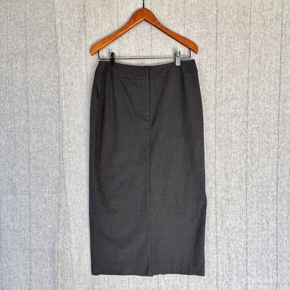 90s Vintage Country Road Dark Gray Stretch Wool Tailored Maxi Skirt Size 10 - Picture 1 of 10